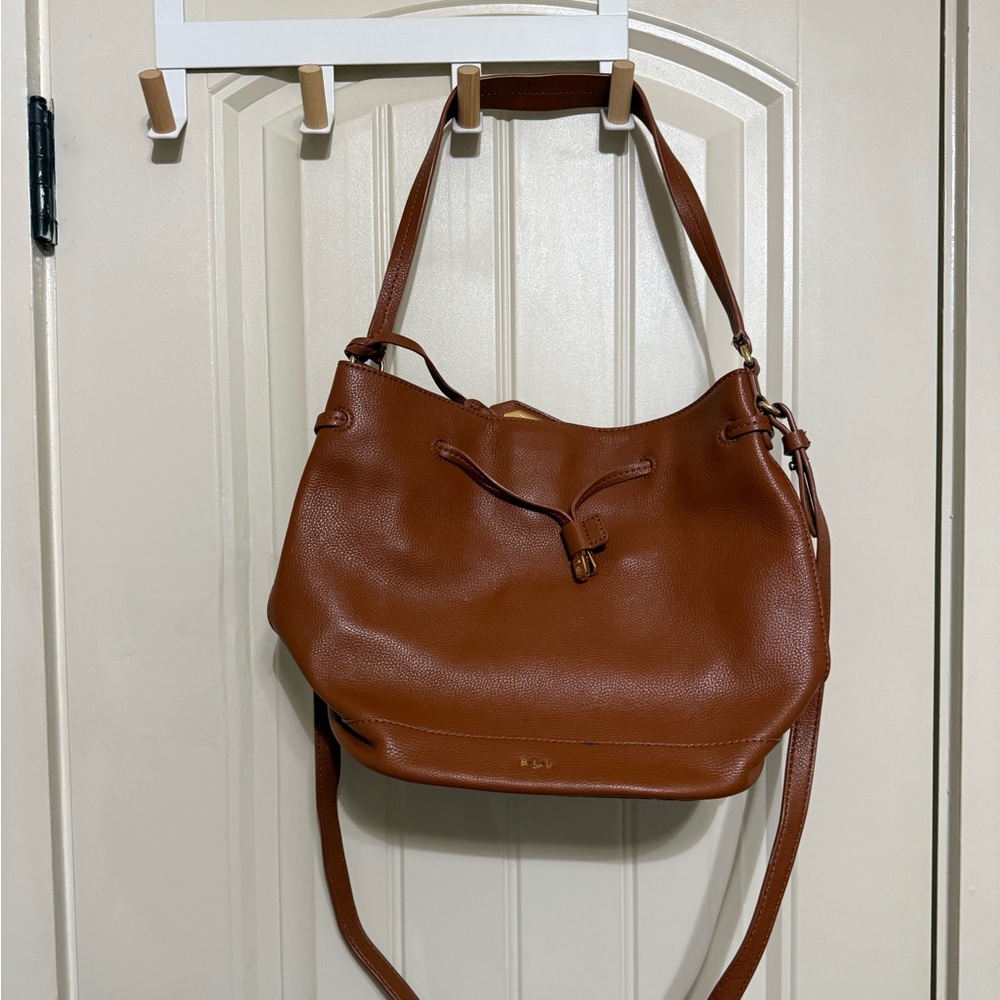 Ralph Lauren brown leather bucket bag